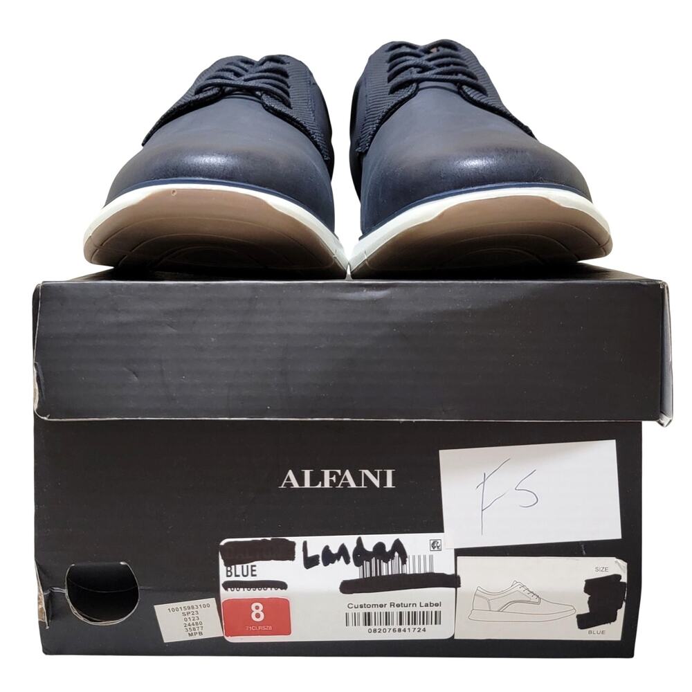 Alfani Men Landan Plain Toe Derby Oxfords Size US 8M Blue Faux Leather - Picture 6 of 6